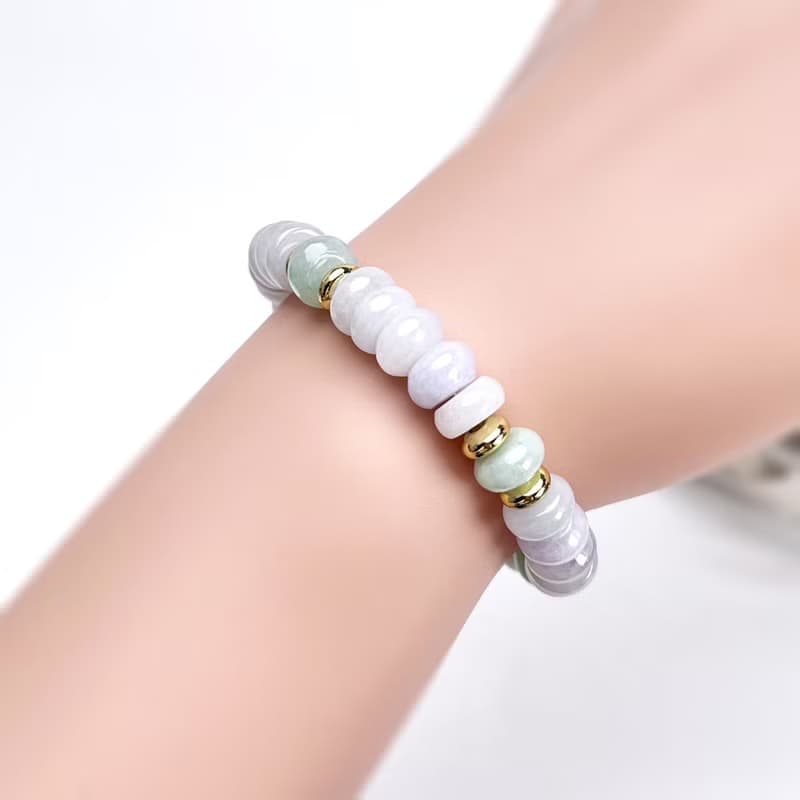 不拘束。翡翠細品歲月 一圖一物 I天然緬甸A貨翡翠 算盤珠 鼓珠I
