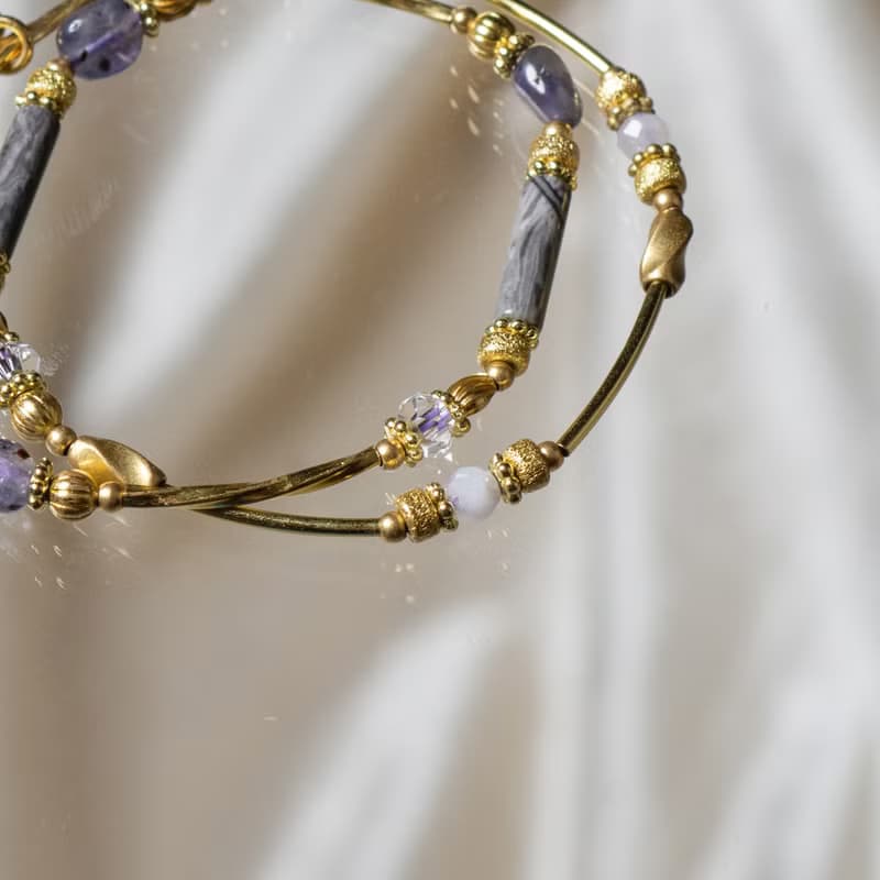 思念之海 // C1406地圖石堇青石雙圈手鍊