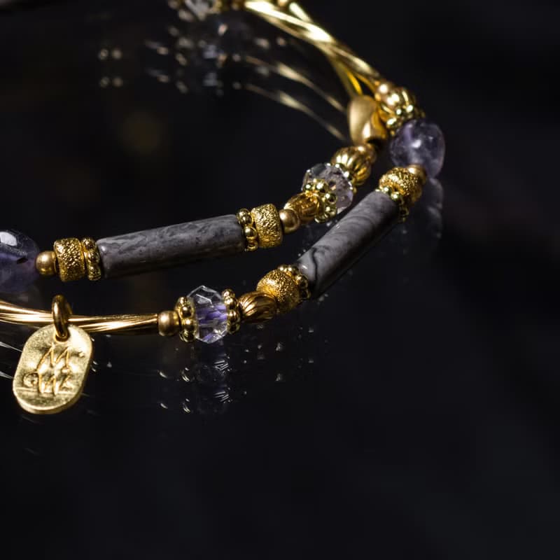 思念之海 // C1406地圖石堇青石雙圈手鍊