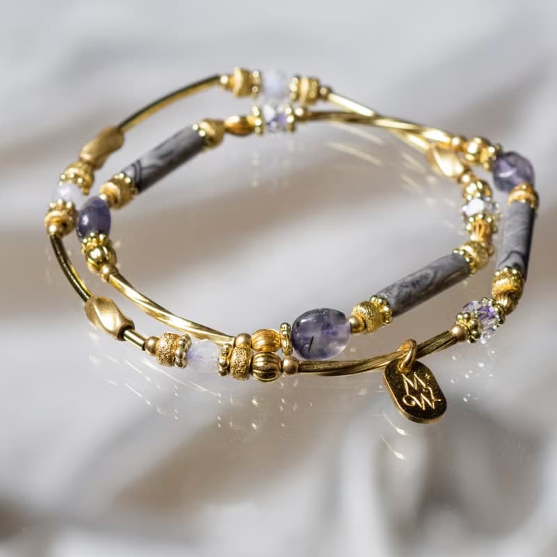 思念之海 // C1406地圖石堇青石雙圈手鍊