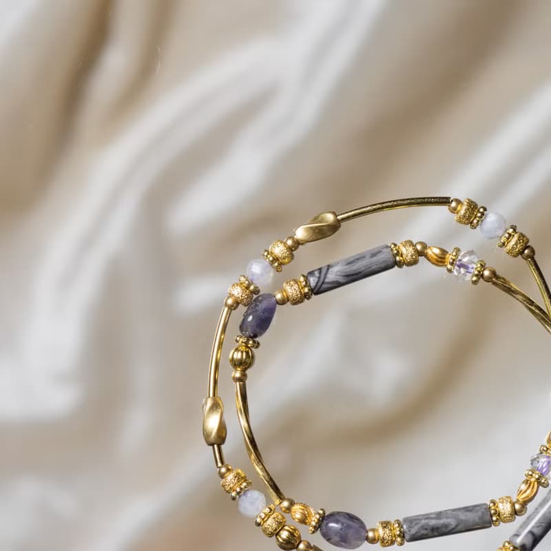 思念之海 // C1406地圖石堇青石雙圈手鍊