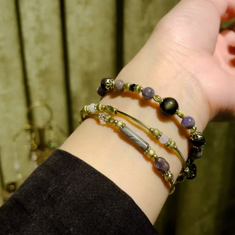 思念之海 // C1406地圖石堇青石雙圈手鍊