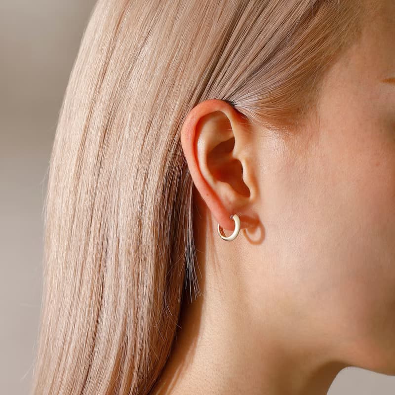 mat hoop smooth pierced earring MATGD　スムースピアス　シンプル　フープピアス　マットゴールド