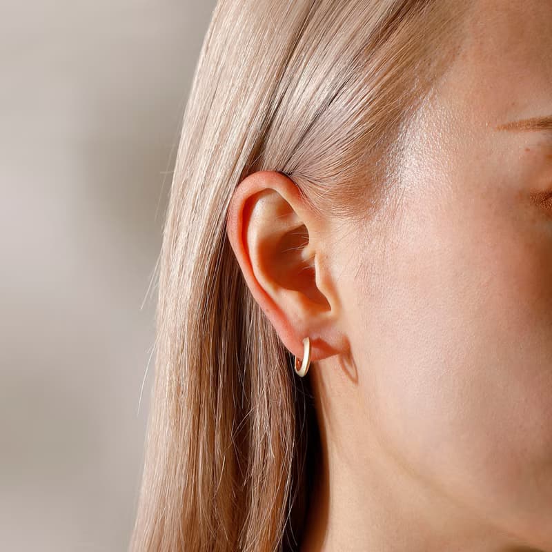 mat hoop smooth pierced earring MATGD　スムースピアス　シンプル　フープピアス　マットゴールド