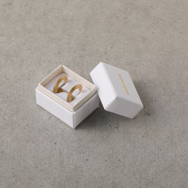 mat hoop smooth pierced earring MATGD　スムースピアス　シンプル　フープピアス　マットゴールド