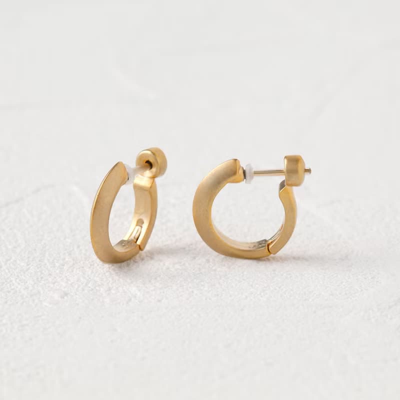 mat hoop smooth pierced earring MATGD　スムースピアス　シンプル　フープピアス　マットゴールド