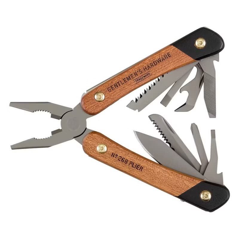 【Gentlemen's Hardware】經典多用途戶外刀鉗刀具組-木質握把