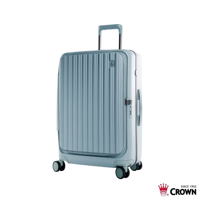 【CROWN】26吋 BOXY 前開框架拉桿箱 託運箱  鼠草綠