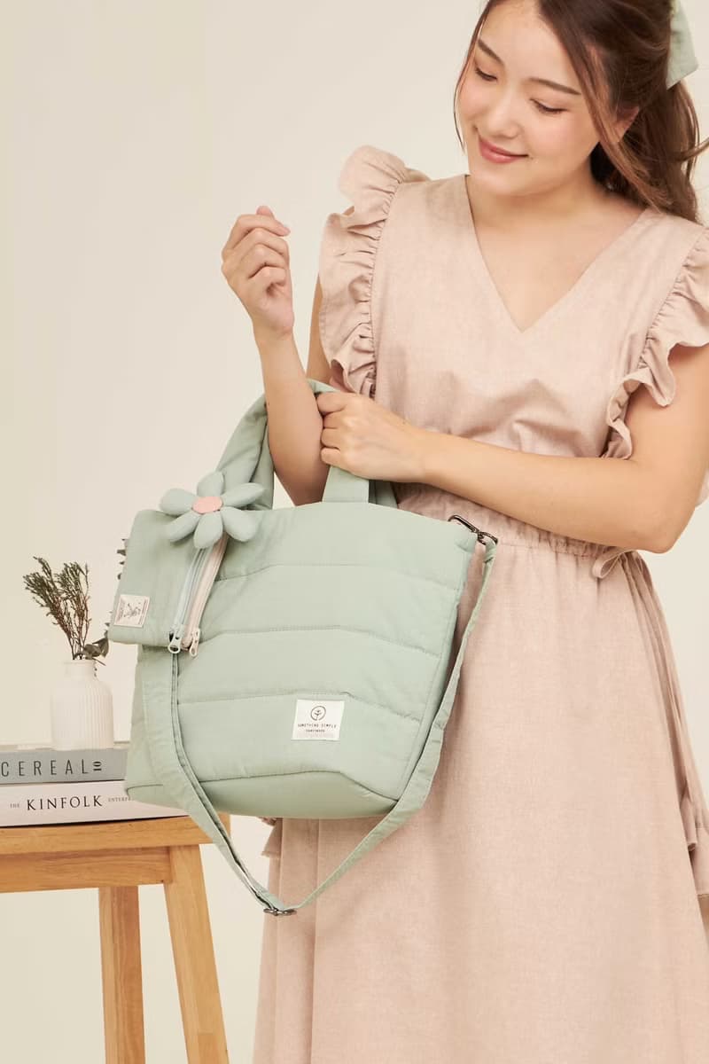 PUFF - nylon puffy tote bag (mint)