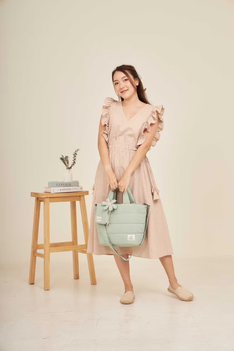 PUFF - nylon puffy tote bag (mint)