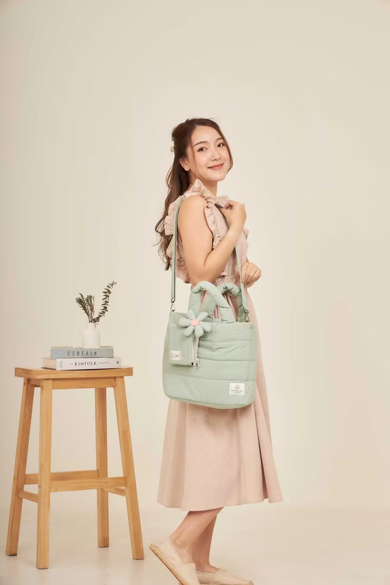 PUFF - nylon puffy tote bag (mint)