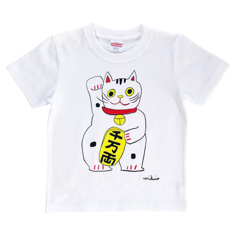 招き猫 ベビー キッズ tシャツ White 80 90 100 110 120 130 140 150 160