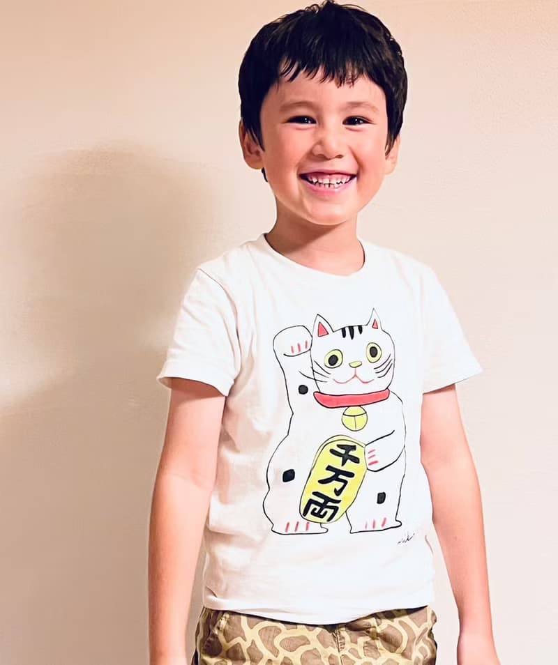 招き猫 ベビー キッズ tシャツ White 80 90 100 110 120 130 140 150 160