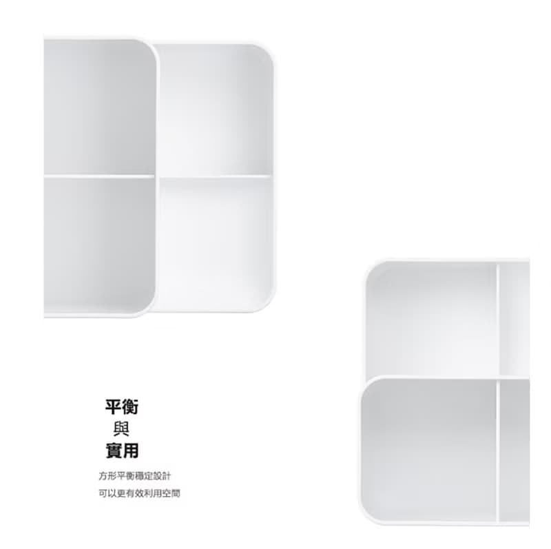 韓國原裝 SYSMAX希思美 奢華質感四格收納筆筒(黑灰)(白)