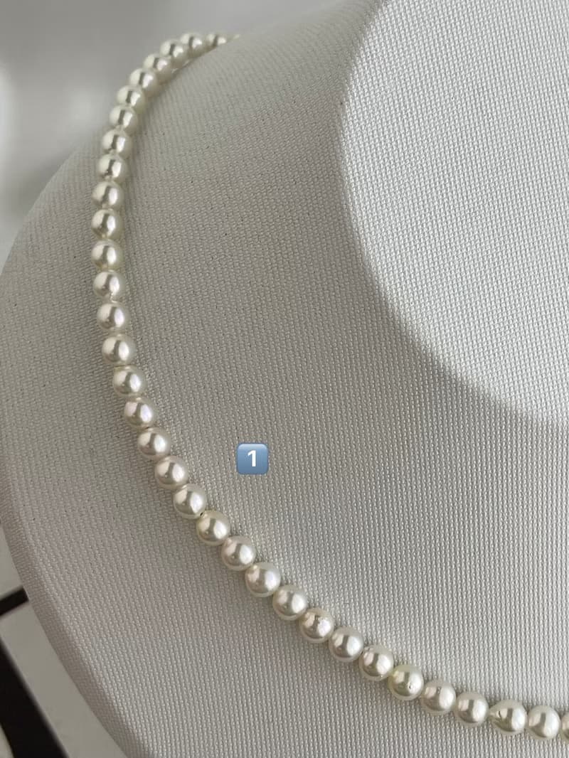 日本直送 僅限現品 鏡面珠光 4.5mm Akoya珍珠項鍊 近圓 純銀釦