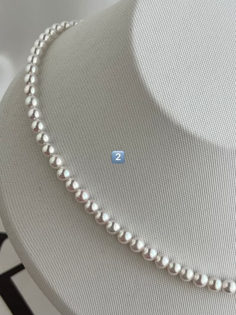 日本直送 僅限現品 鏡面珠光 4.5mm Akoya珍珠項鍊 近圓 純銀釦