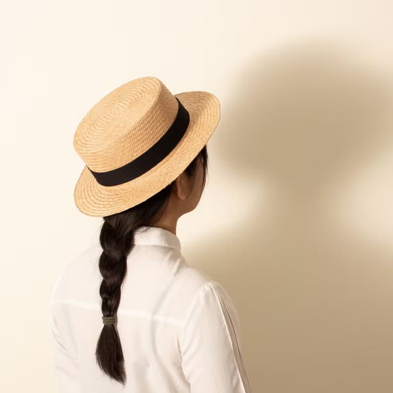 經典船夫帽/藺草編織/可調帽圍