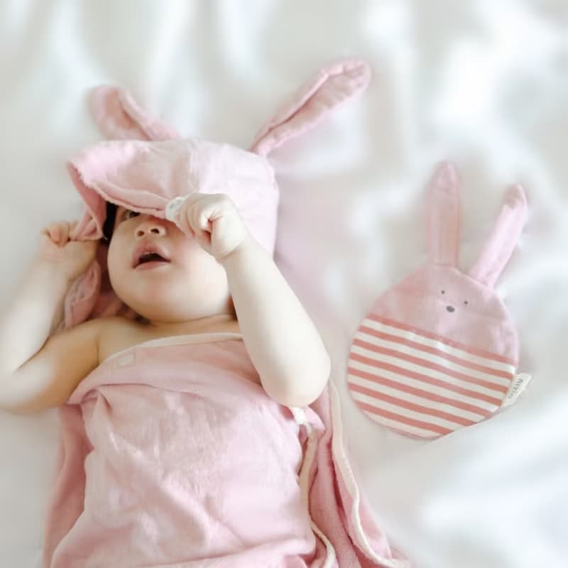 BoBo兔仔安撫巾/ 帽兜斗篷浴巾彌月禮物組-4種花色