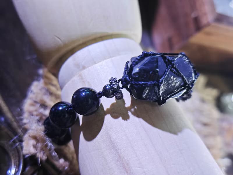 閃靈鑽|彩曜石|macrame 手繩|男女款|編織飾物|手工製作