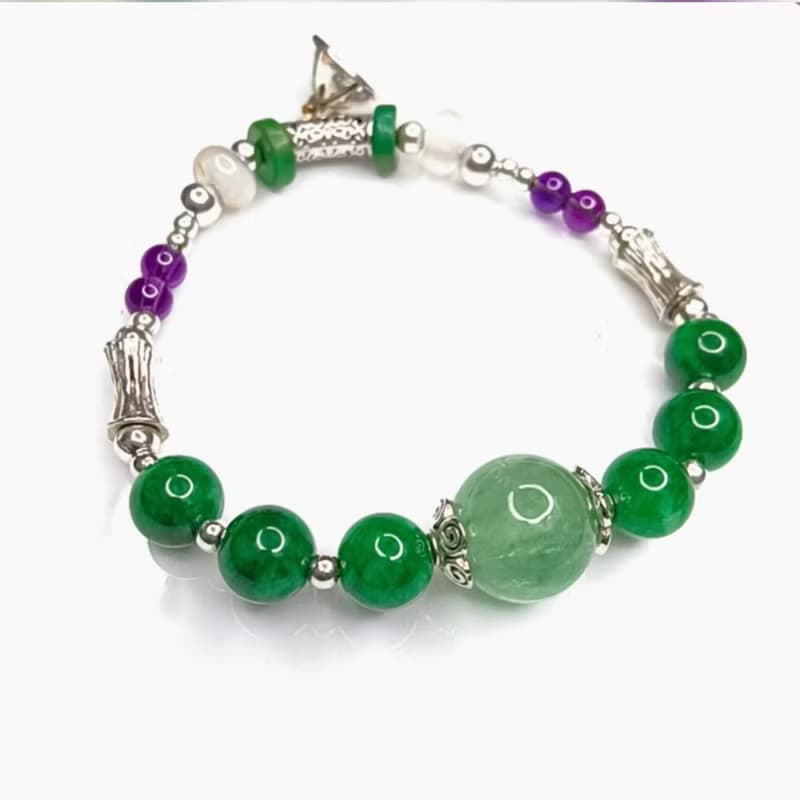 金銀財寶 綠螢石干青銀手鍊