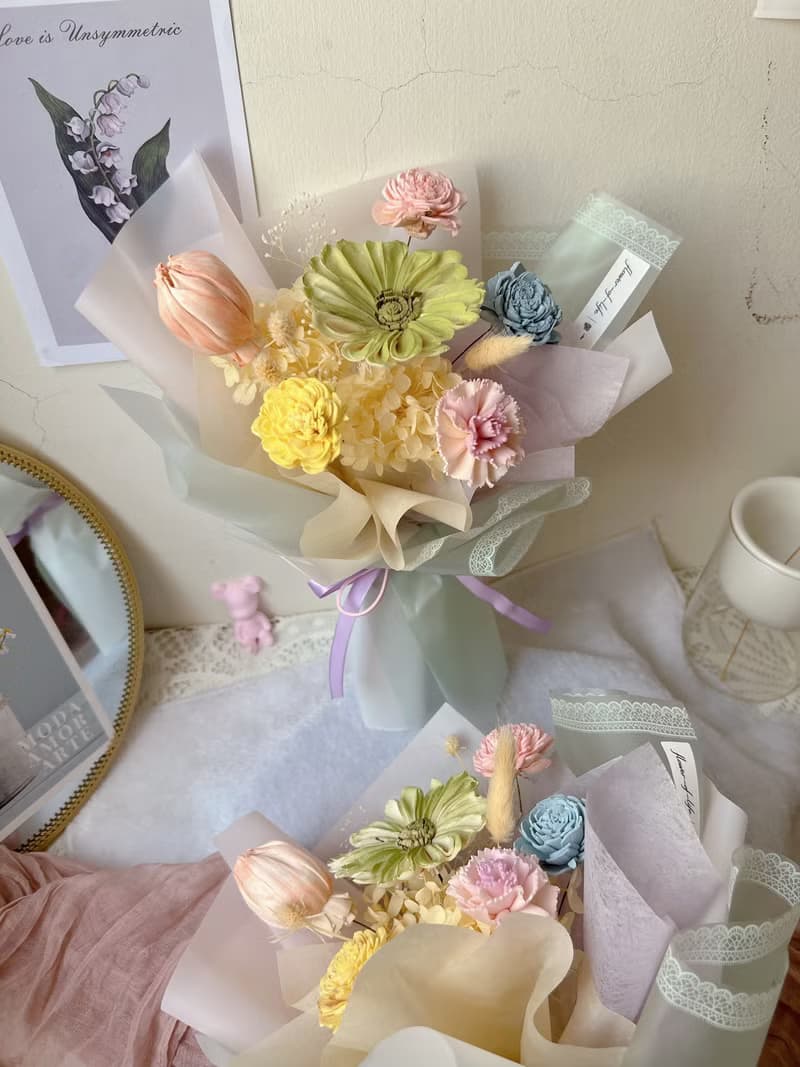 【畢業花束】flower-of-life 糖果雲朵 乾燥花束 謝師花束