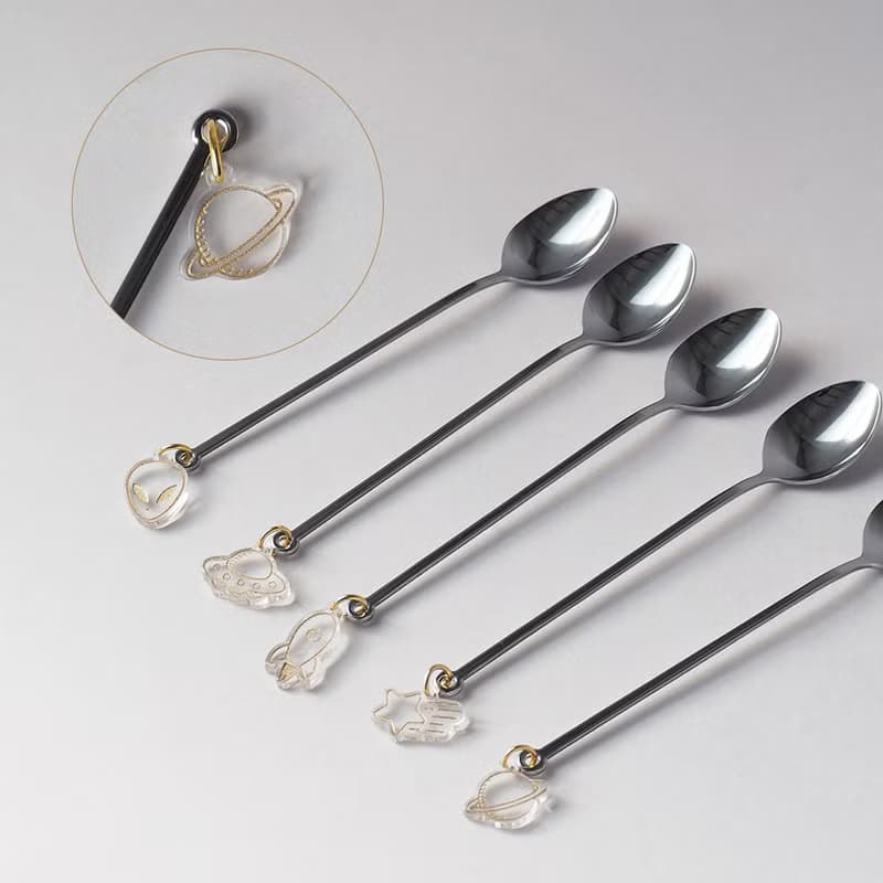 日本高桑金屬 日製宇宙造型垂飾不鏽鋼湯匙-2入-多款可選