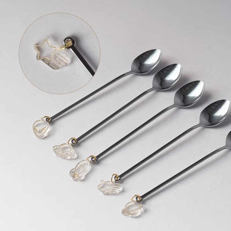 日本高桑金屬 日製宇宙造型垂飾不鏽鋼湯匙-2入-多款可選