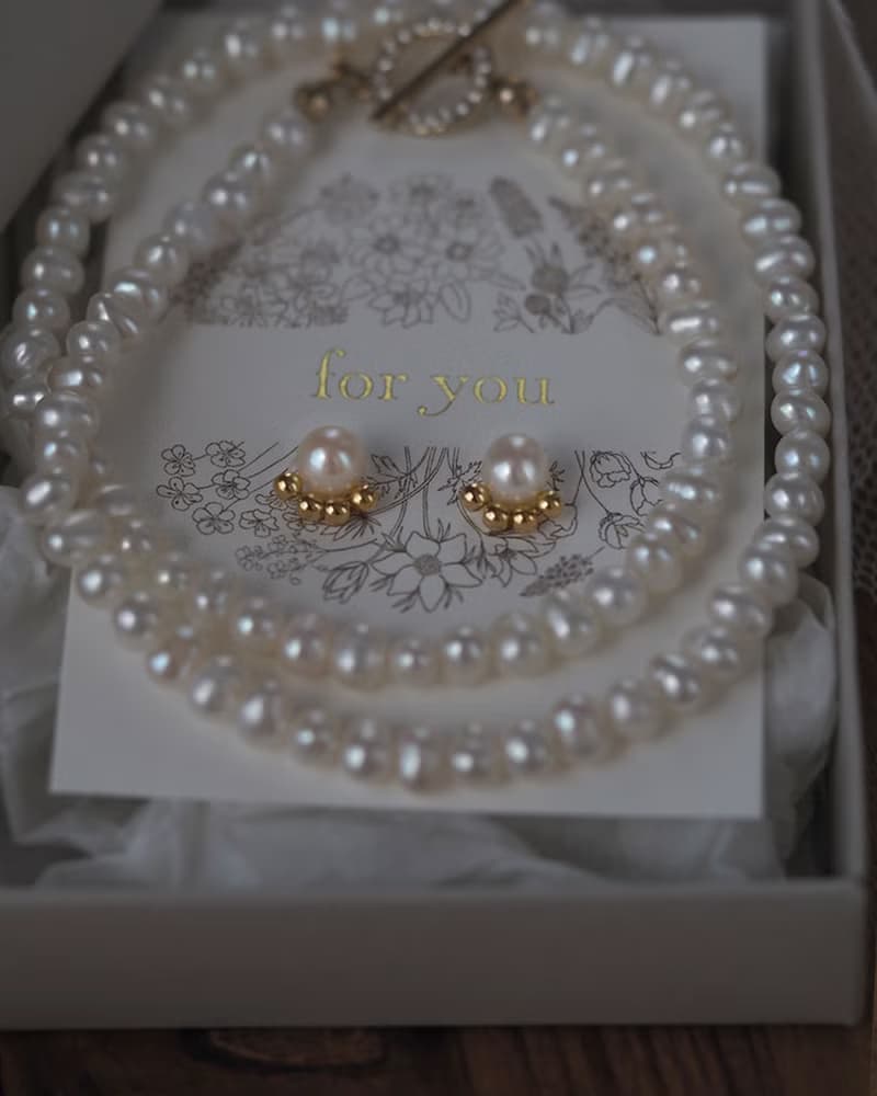 \ お得 / 淡水パールのネックレス・ピアス/イヤリング | 2ケSet  | 品質AA+ | 選べる長さ・金具 | フォーマル・入学式・入園式・母の日に