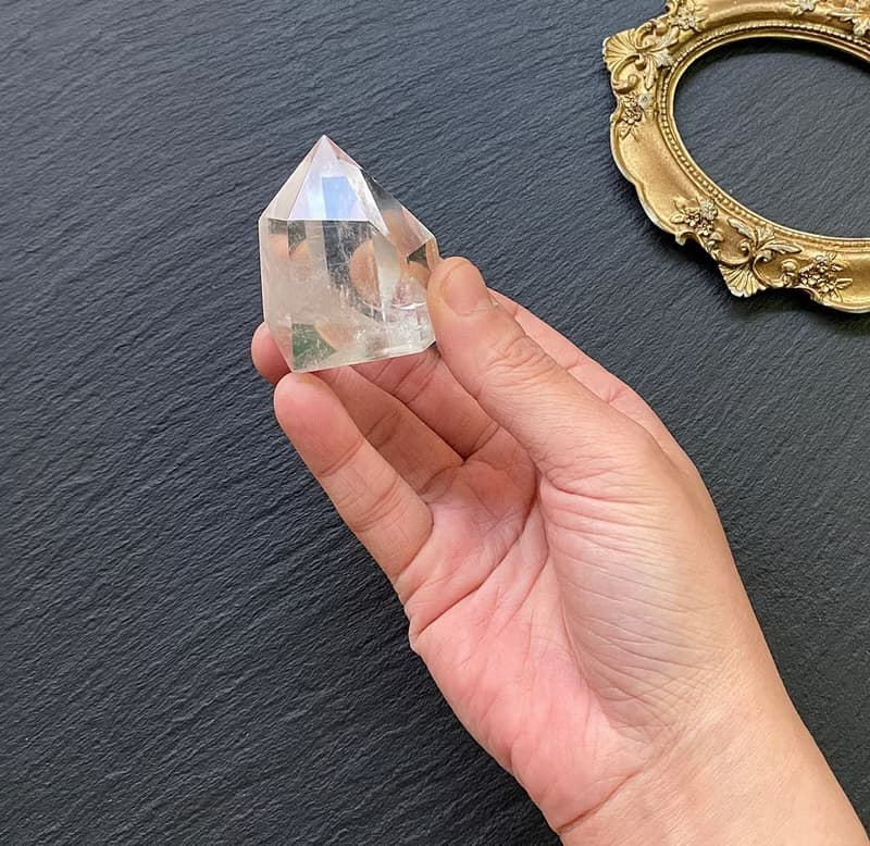 能量擺件-天使之翼 天然冰透可愛胖胖藍針白水晶能量柱 冥想 療癒