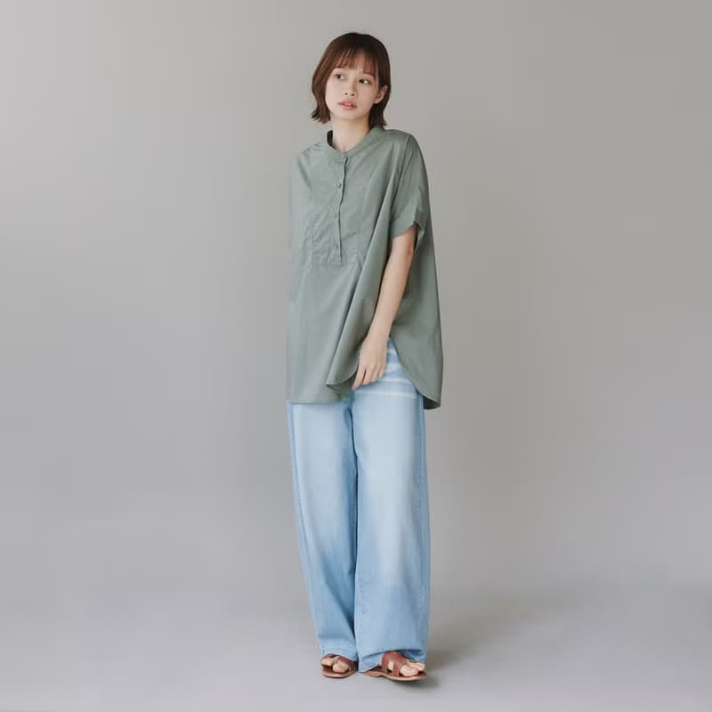 【Simply Yours】弧邊小立領襯衫 灰F
