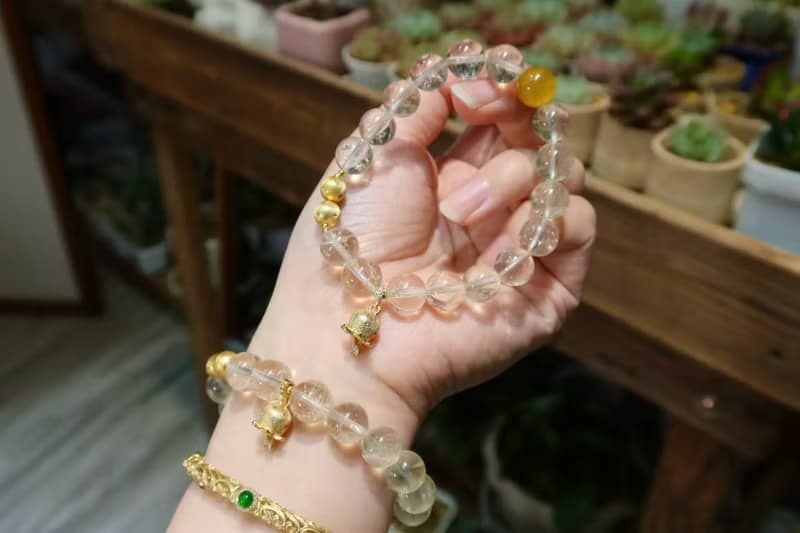 天然黃阿塞黃水晶手鏈 搖錢鈴鐺 招財進寶 財富之石 生日禮物送女