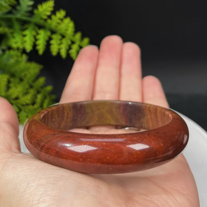 馬達加斯加海洋碧玉手鐲59MM 對稱天眼千層紋玉髓手環 心靈感悟