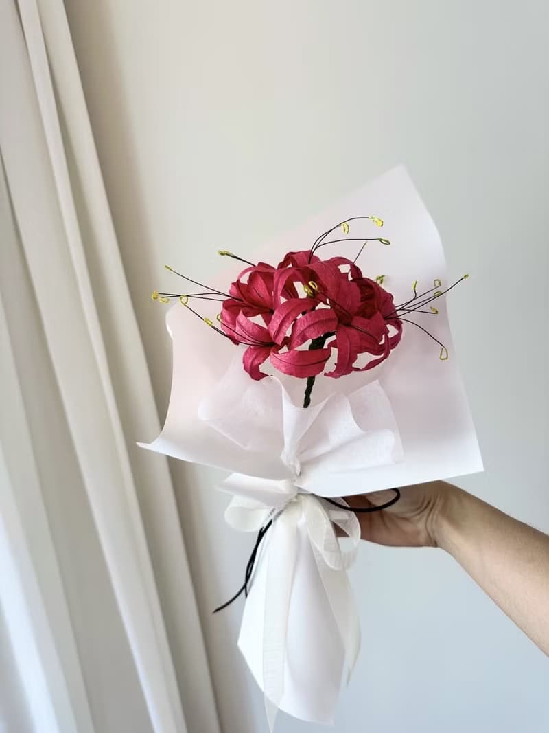 彼岸花花束 咖啡濾紙折花