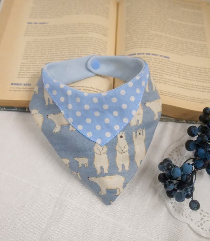 日本二重紗 三角領巾造型嬰幼兒圍兜 口水巾 彌月禮 牛仔造型