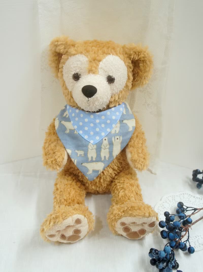 日本二重紗 三角領巾造型嬰幼兒圍兜 口水巾 彌月禮 牛仔造型