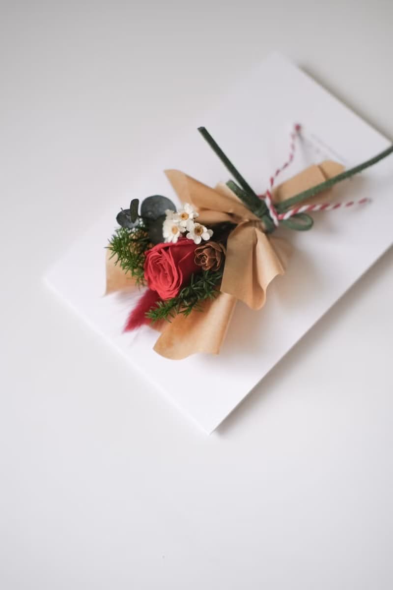 玫瑰花束-聖誕卡片/永生聖誕卡片/聖誕禮物/聖誕樹卡片/聖誕花圈