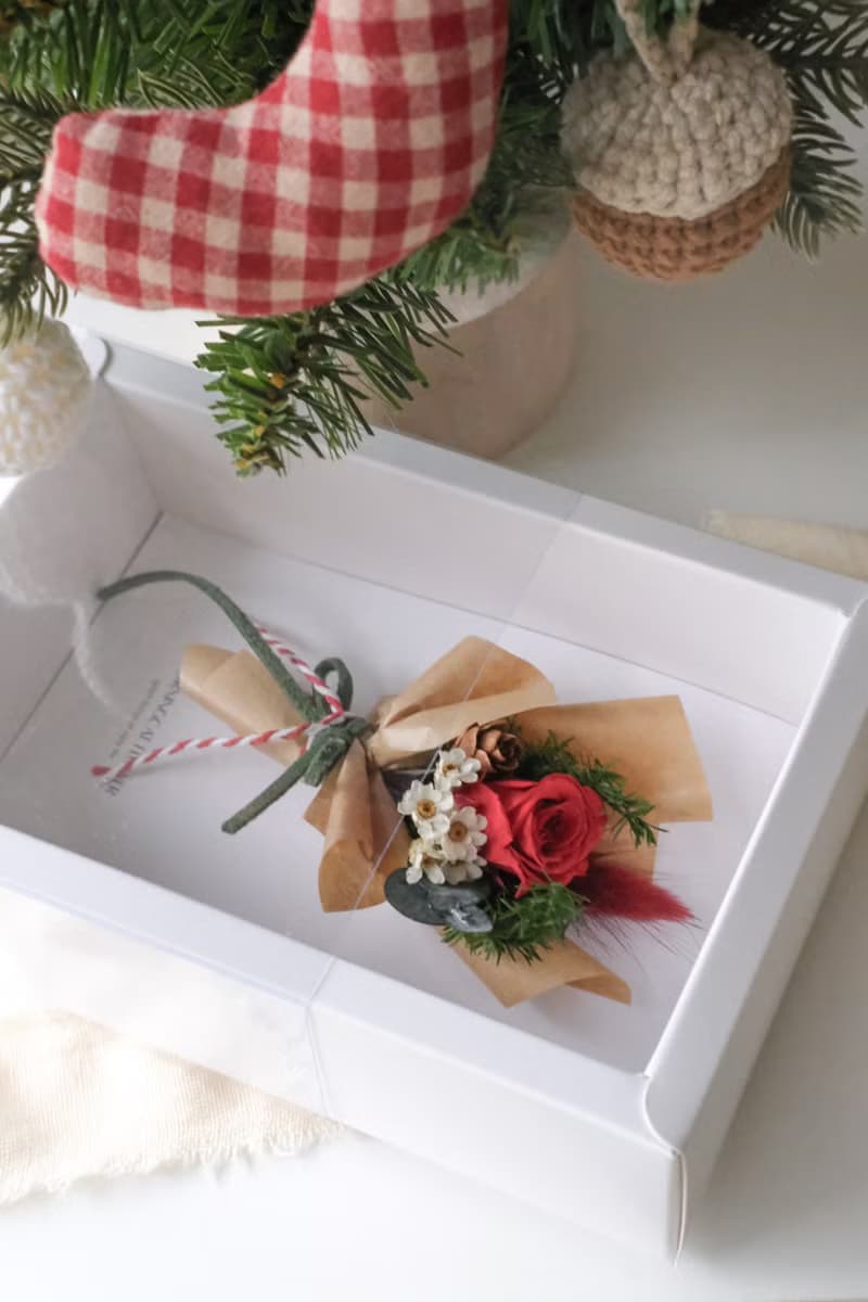 玫瑰花束-聖誕卡片/永生聖誕卡片/聖誕禮物/聖誕樹卡片/聖誕花圈