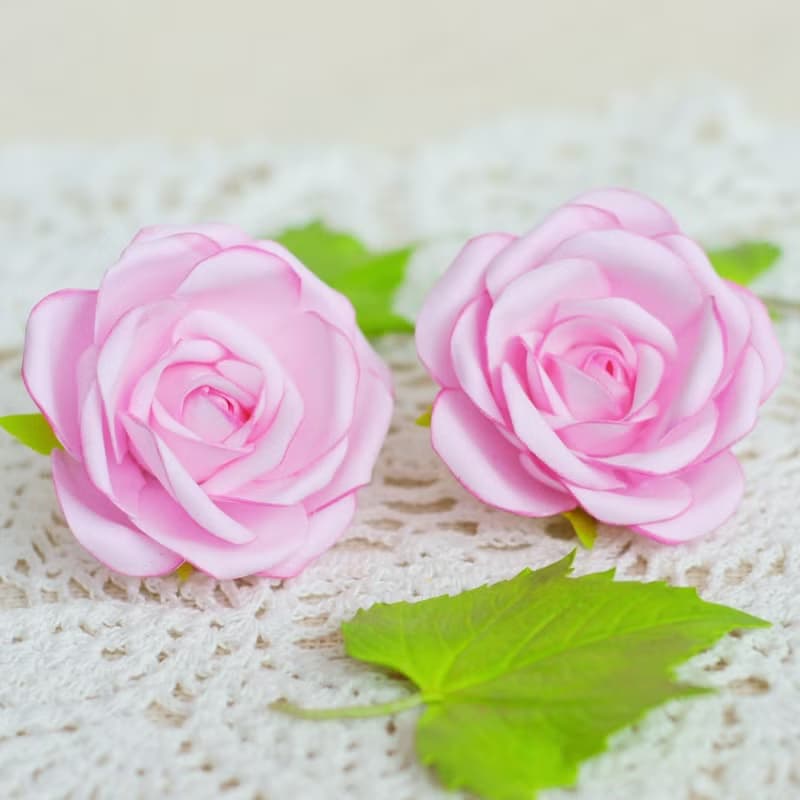 Flower hair clip or ties. Hair ornaments girls. Floral hair accessories 粉紅色的髮飾