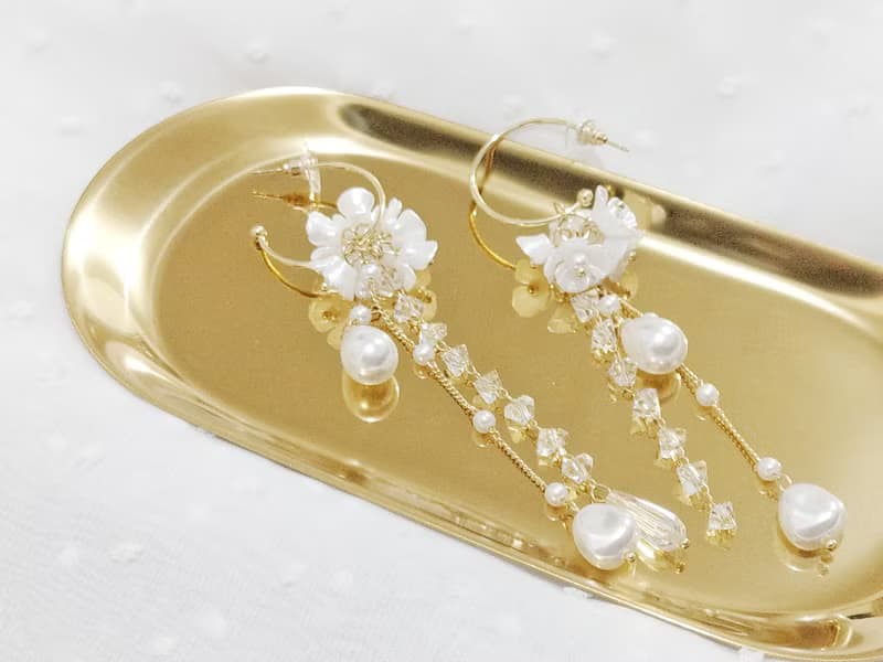 春之晨露 鍍金合金 仿珍珠耳環 婚禮花嫁 春之女神