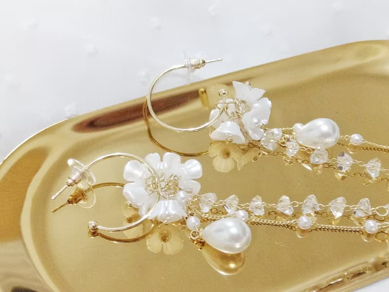 春之晨露 鍍金合金 仿珍珠耳環 婚禮花嫁 春之女神