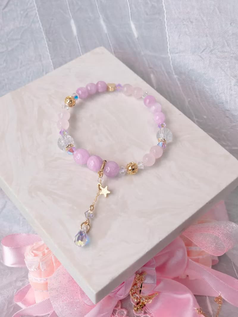 Pamycarie彩石誌系列水晶手鍊:粉晶X 夢幻薰衣草