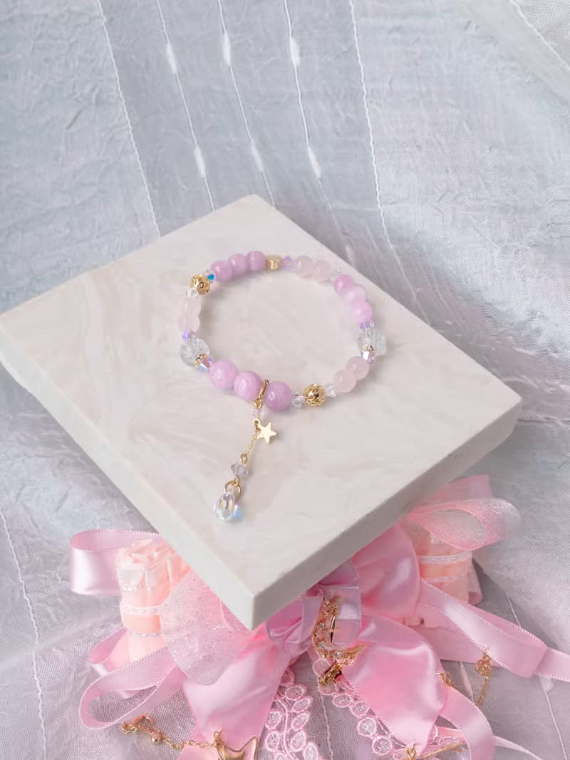 Pamycarie彩石誌系列水晶手鍊:粉晶X 夢幻薰衣草