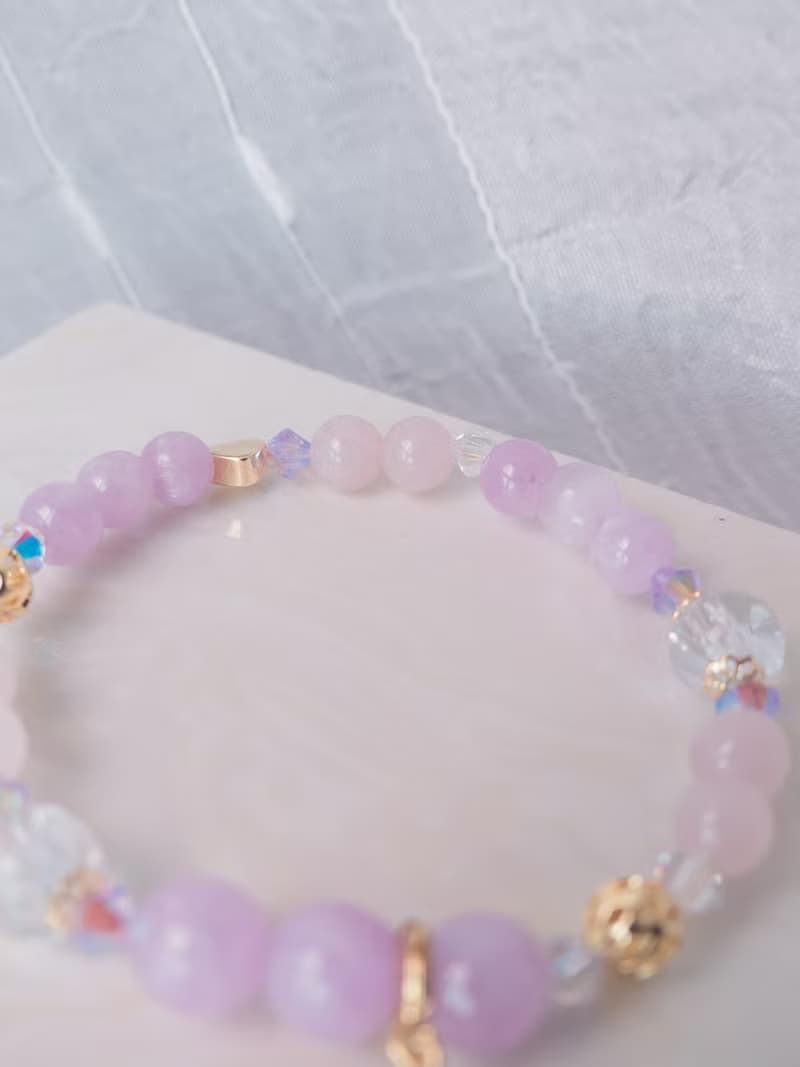 Pamycarie彩石誌系列水晶手鍊:粉晶X 夢幻薰衣草