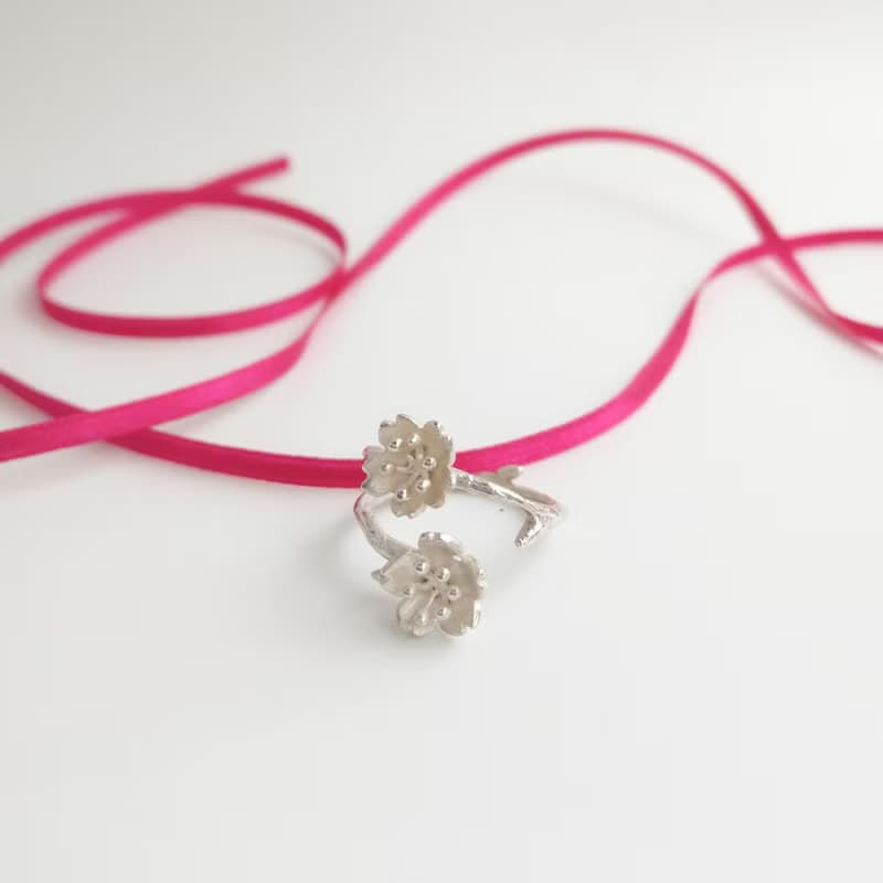 春日櫻花 純銀 戒指