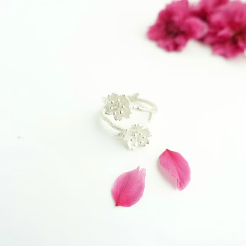 春日櫻花 純銀 戒指