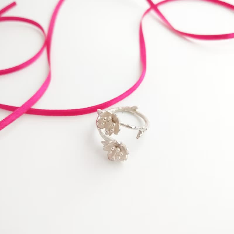 春日櫻花 純銀 戒指