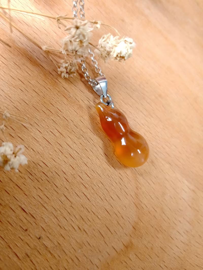 造型玉墜 - 葫蘆 紅玉髓/簡單好搭配 葫蘆福氣來/