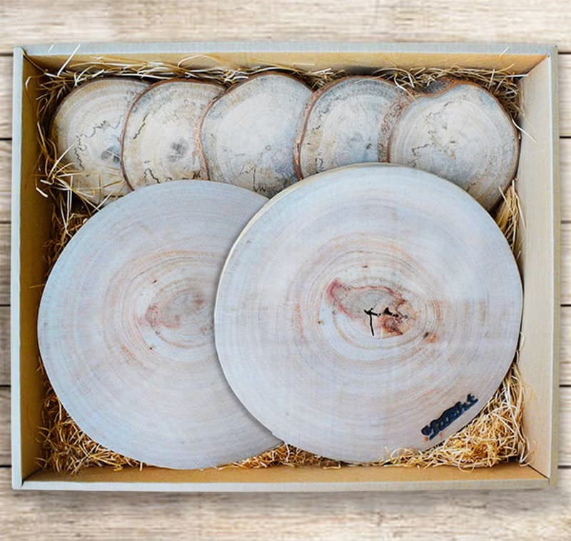 樟木鍋杯墊超值組(鍋墊x3 ,杯墊x5)