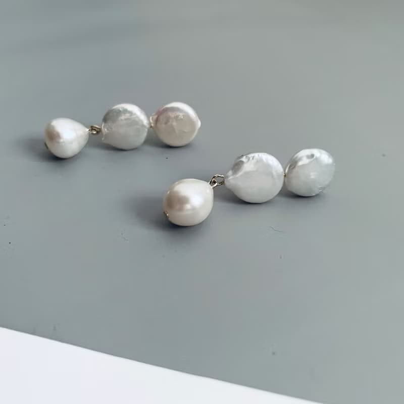 コインパール&ドロップパールピアス(イヤリング)