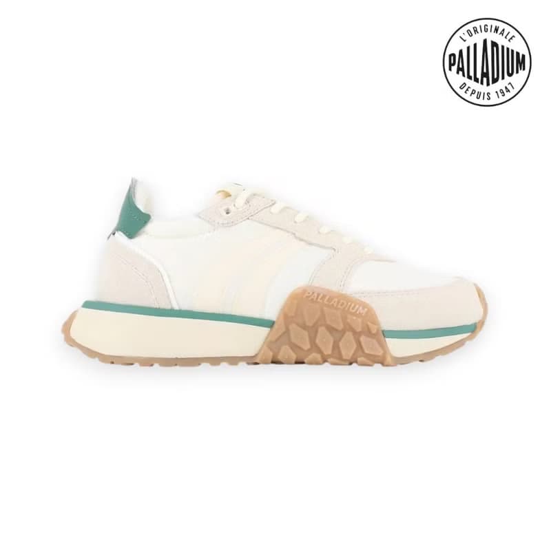 PALLADIUM TROOP RUNNER FLAME 復古拚色軍種潮鞋 白綠 74487